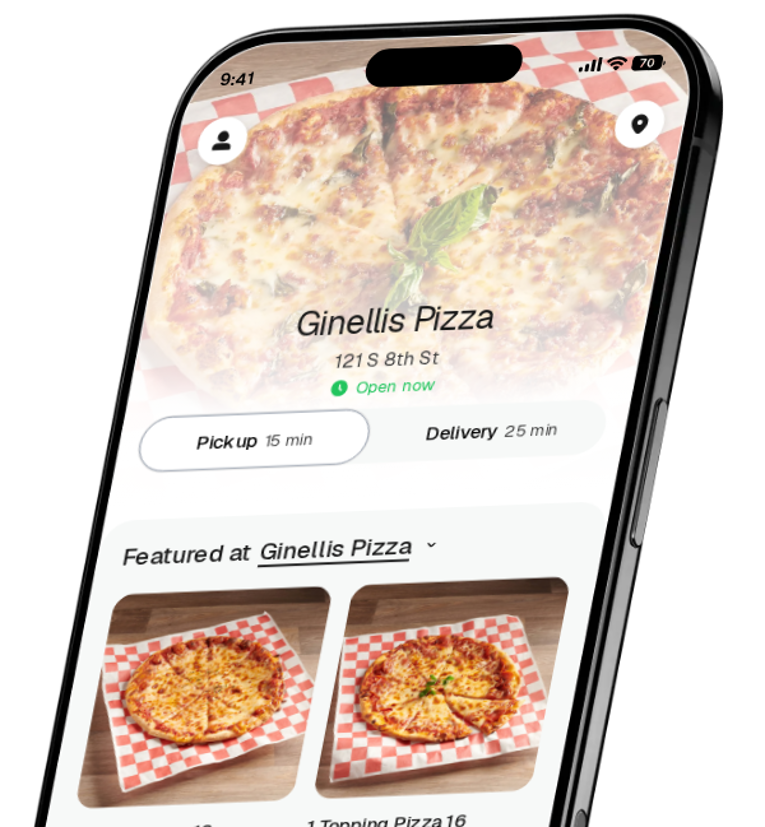 Ginellis Pizza app preview